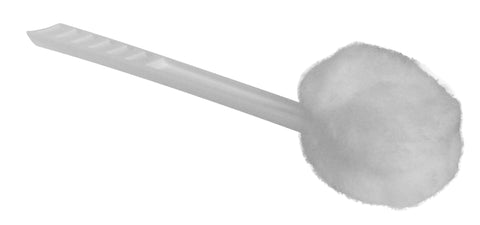 Plastic-handled basin mop for sanitizing system